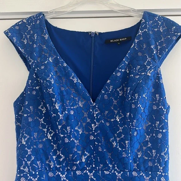 EUC Blue lace cocktail dress - Picture 3 of 7